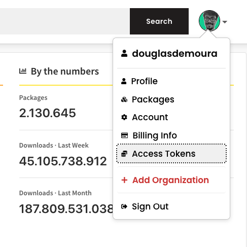 Access tokens on NPM